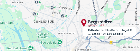 Standortkarte Bergstädter Premium Print im Leipziger Norden